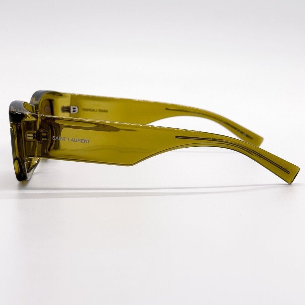 NEW SAINT LAURENT SUNGLASSES SL713 004 GREEN BROWN UNISEX - Picture 6 of 9